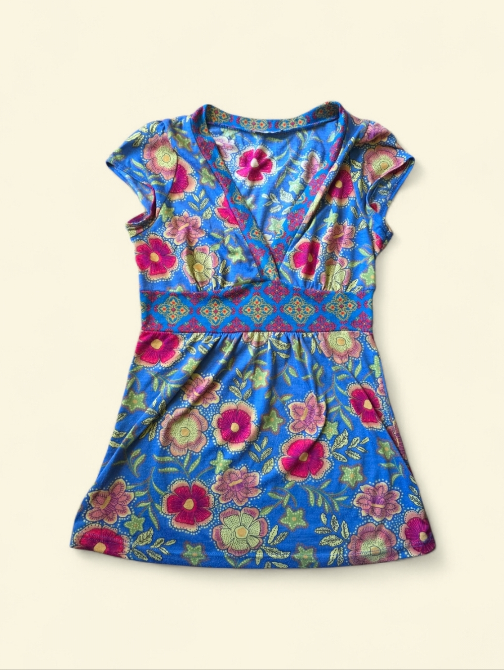 Vintage Y2K Body Central Babydoll Top Boho Floral Small